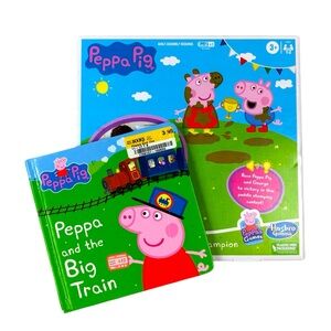Peppa Pig Muddy Puddle Champion Game & Peppa & the Big Train Board Book